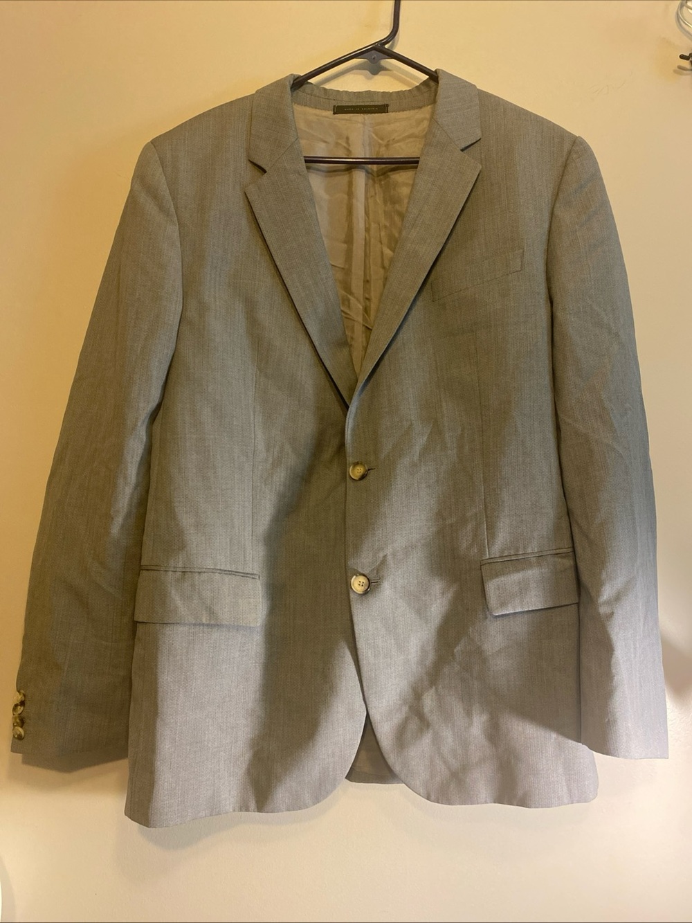 Hugo Boss "Halsey2/Merrill2" Men's Gray 2 Btn Wool Suit US 46R